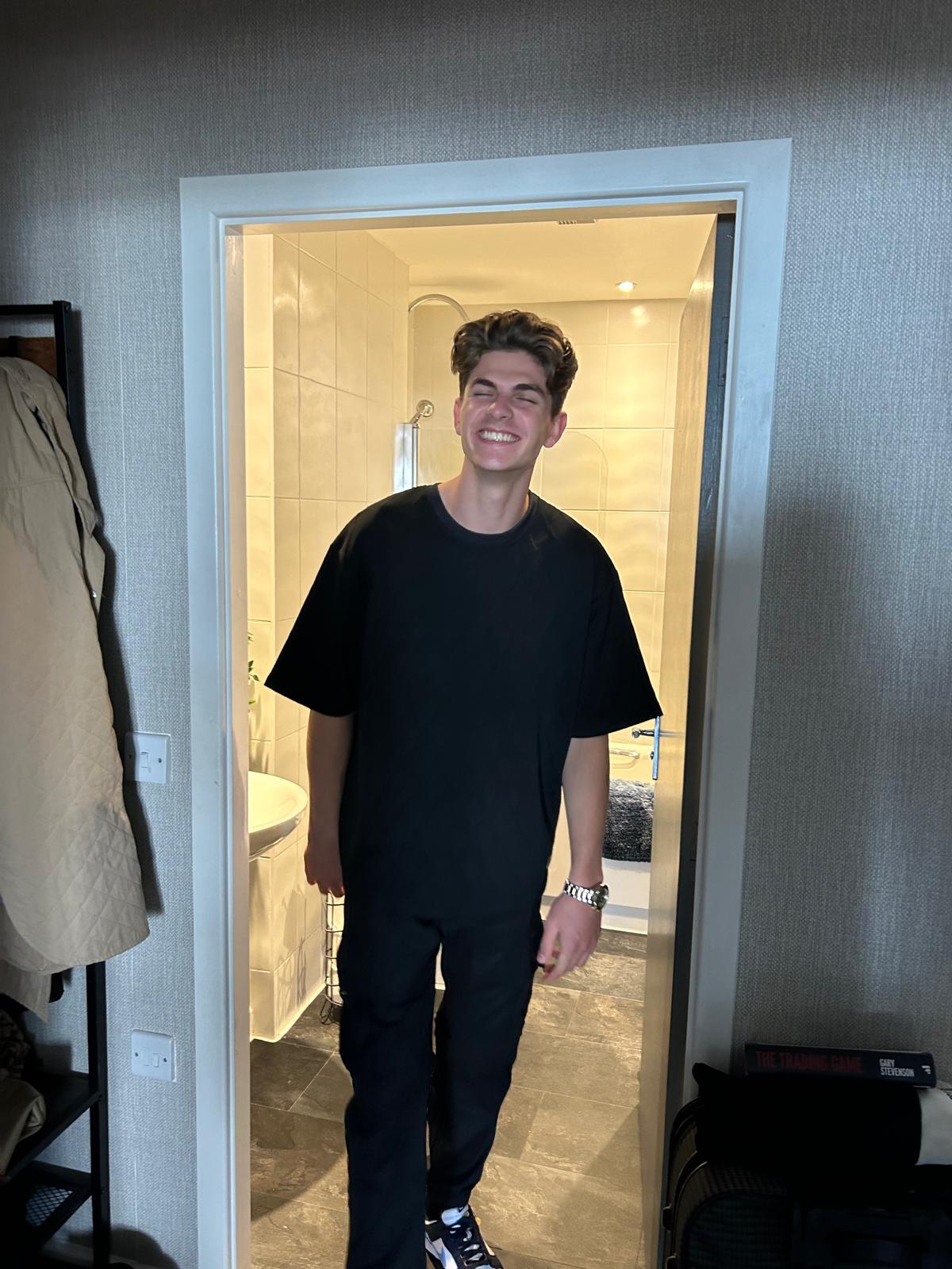 Chris Leaving Bathroom